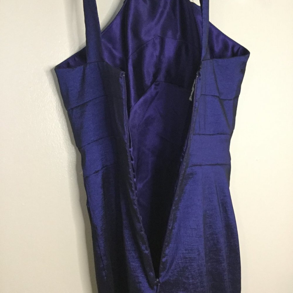 Cache Deep Midnight Blue Ruffle Cocktail Dress - Picture 7 of 9